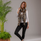 Snake Print Cashmere and Silk Wrap