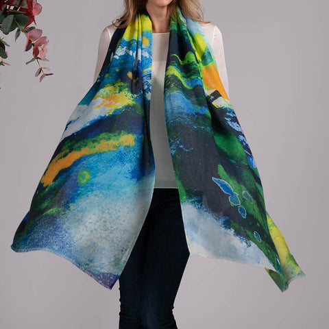 The Abstract Trilogy - Sunburst Cashmere and Silk Wrap