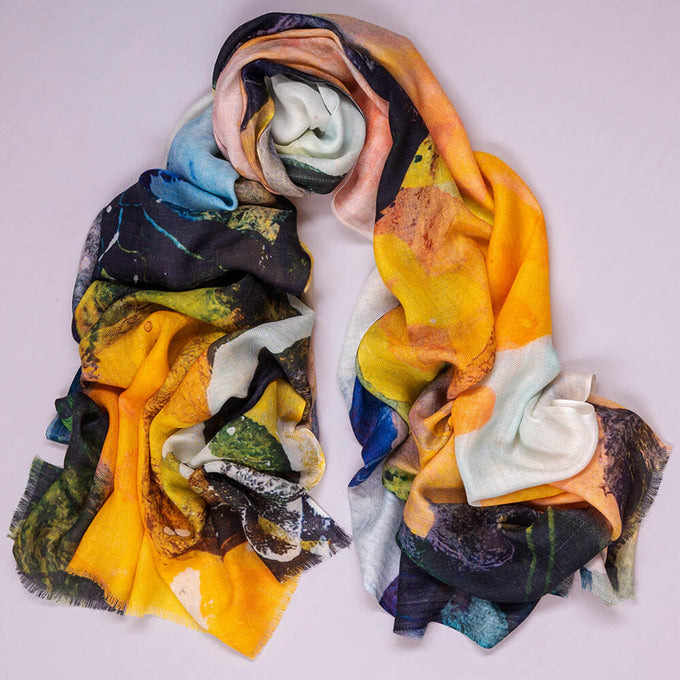 The Abstract Trilogy - ‘Sunset’ Cashmere and Silk Wrap