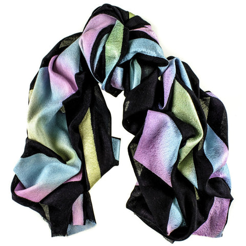 Tulian Hand Painted Silk Applique Cashmere Wrap