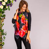 The Floral Trilogy - Red Tulip Cashmere and Silk Wrap