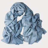 Slate Blue to Misty Blue  Cashmere and Silk Wrap