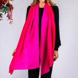 Razmatazz Pink Shaded Cashmere and Silk Wrap