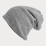 Charcoal and Mid Grey Double Faced Cashmere Beanie