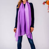 Lilac to Lavender Shaded Cashmere and Silk Wrap