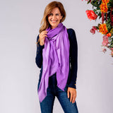 Lilac to Lavender Shaded Cashmere and Silk Wrap