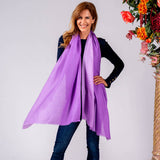 Lilac to Lavender Shaded Cashmere and Silk Wrap