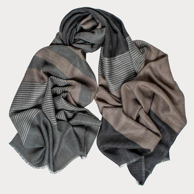 Wadham Stripe Silk and Wool Scarf