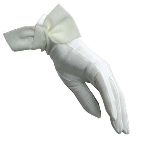 Ivory Bow Cocktail Gloves