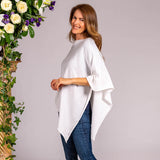 White Cotton and Cashmere Poncho