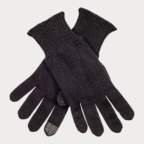 Ladies Black Touch Screen Cashmere Gloves