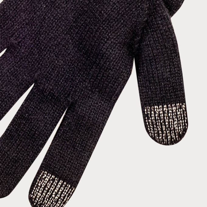 Ladies Black Touch Screen Cashmere Gloves