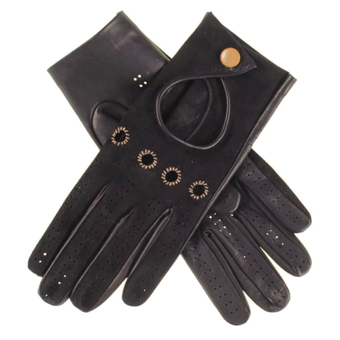 Ladies Black Suede and Leather Driving Gloves