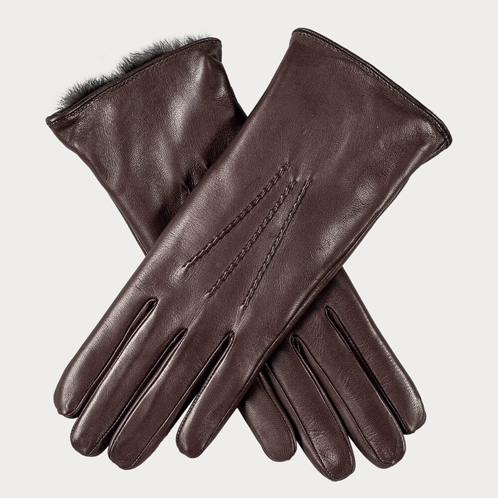 Deerskin Gloves Rabbit Fur Lined Gloves 1036 Kid Leather Gloves
