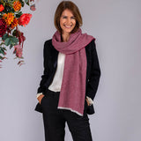 Claret and Cream Interwoven Cashmere Scarf