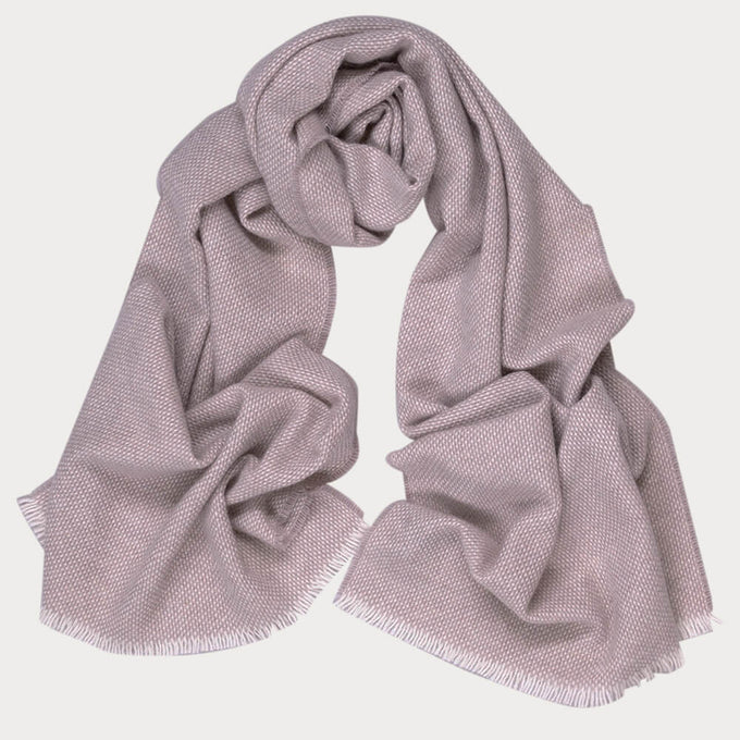 Nude and Ivory Interwoven Cashmere Scarf