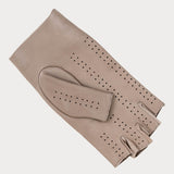 Nude and Orange Fingerless Leather Diving Gloves