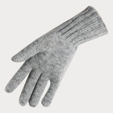 Ladies Grey Cable Knit Cashmere Gloves