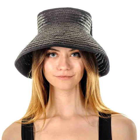 Black Bow Straw Sun Hat