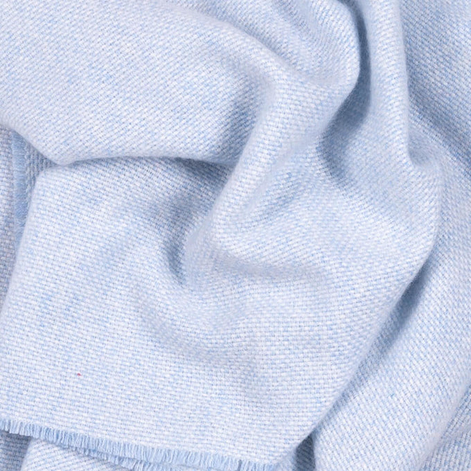 Baby Blue and Ivory Interwoven Cashmere Scarf