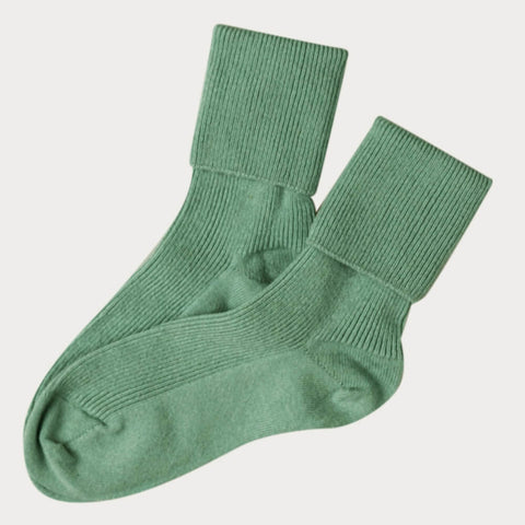 Ladies Jade Green Cashmere Socks