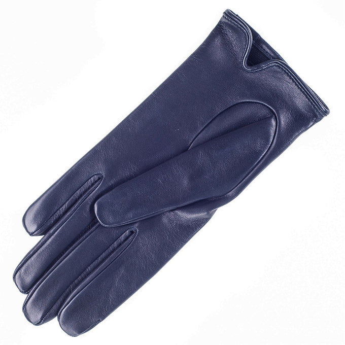 Midnight Navy Silk Lined Italian Leather Gloves