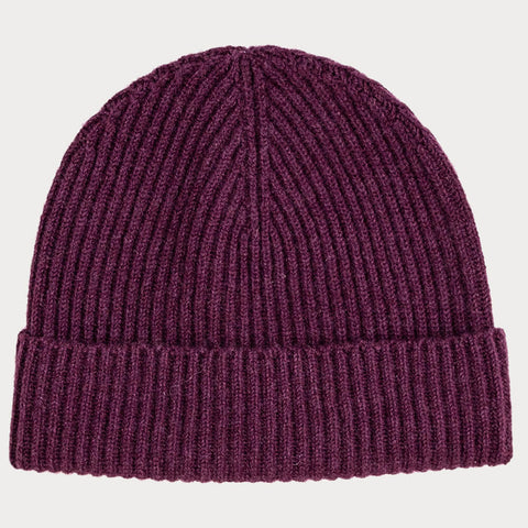 Damson Cashmere Beanie Hat