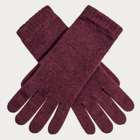 Ladies Purple Cashmere Gloves