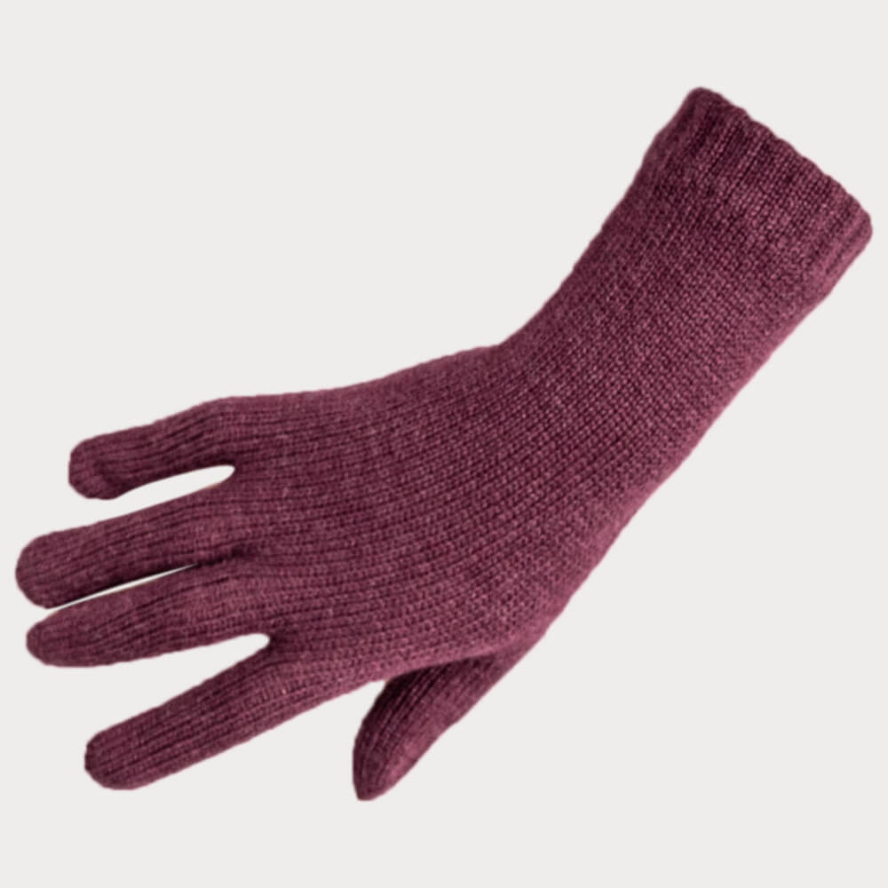 Cashmere Gloves in Burgundy | Made in Scotland Cashmere Gloves in Burgundy | Made in Scotland