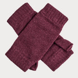 Ladies Purple Fingerless Cashmere Mittens