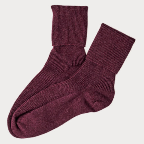 Ladies Purple Cashmere Socks