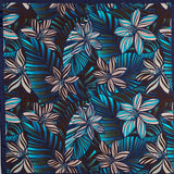 Tropical Leaves Silk and Cotton Neck Scarf