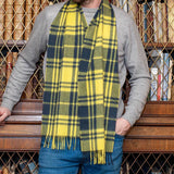 Yellow and Black Plaid Check Cashmere Scarf